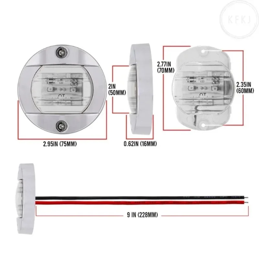 Fishing Boat Navigation Light - ヨット漁船用 12V/24V ナビゲーションマリンボートデッキカーテシライト 4 個防水白色 LED