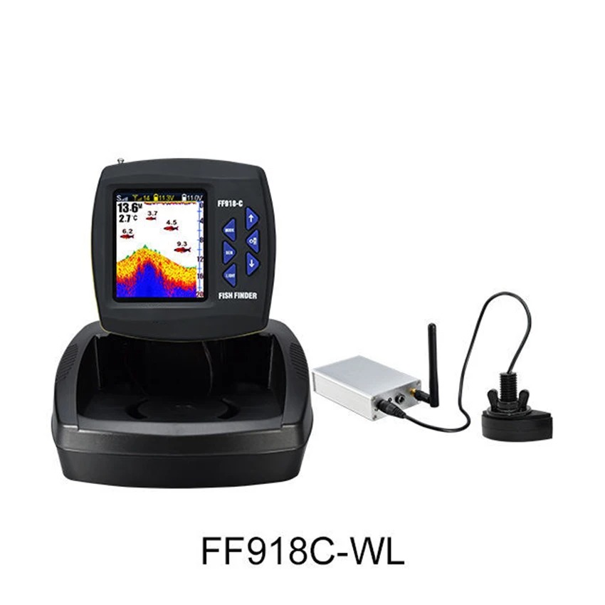 Fishing Boat Depth Finder - FF918-CWL リモコンベイトボート魚群探知機 3.5インチLCD操作範囲300m深度範囲100Mワイヤレス釣り三言語対応
