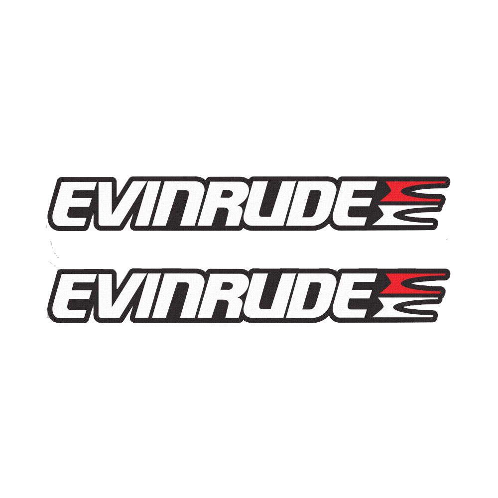 Fishing Boat Outboard Motor - 2 個入り Evinrude ステッカー デカール ビニール