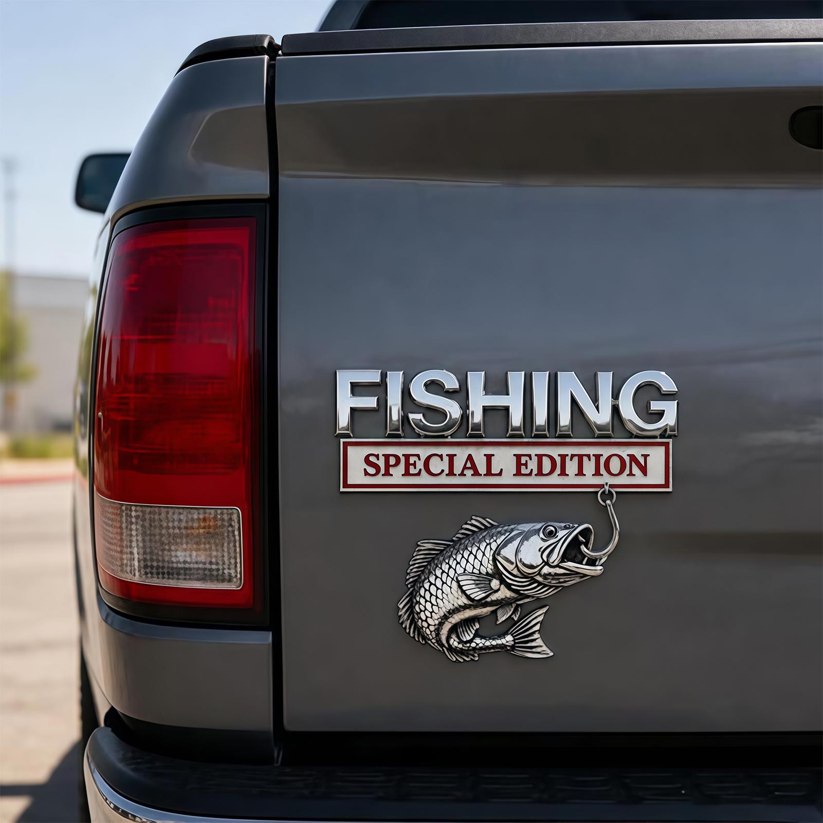 Fishing Boat Trolling Motor - 車のエンブレムとバッジ、メタルフィッシング特別版、楽しいカーアクセサリー、自動車ステッカー、モーター、SUV、RV、セダン、トレーラー、ボート用