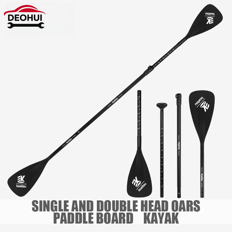 Fishing Boat Paddle - CSDOH 調節可能なアルミニウム合金パドル SUPボードとカヤック用 - 水上スポーツ用のシングル/ダブルヘッドオールに変更可能なオール