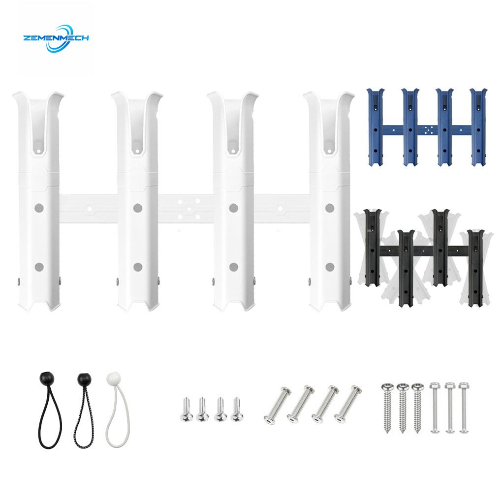 Fishing Boat Oar - 調整可能な4ポールプラスチック製釣り竿ホルダー、ボート用ロッドラックチューブ、サイドマウントロッドホルダー（ボート、カヤック、釣り用クーラー、トレーラー用）