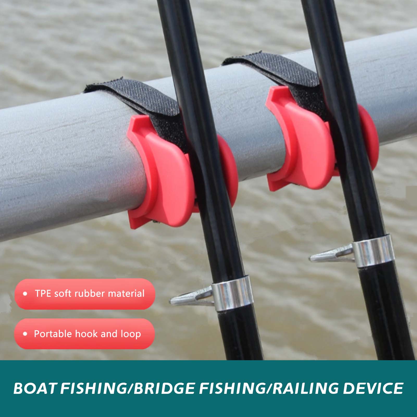 Fishing Boat Trailer - U字型ボート釣り竿ホルダー、頑丈な構造、TPE釣り餌キーパー、カヤック、マリンフィッシングに最適