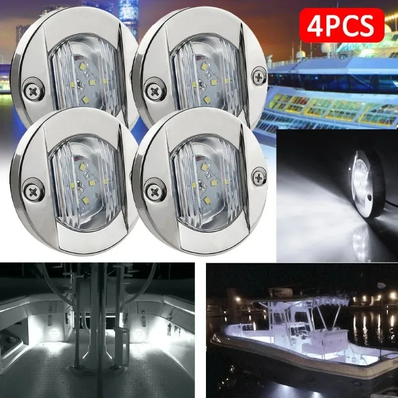 Fishing Boat Navigation Light - ヨット漁船用 12V/24V 航海用マリンボートデッキ礼儀灯 4個 防水ホワイトLED船尾トランサムランプ