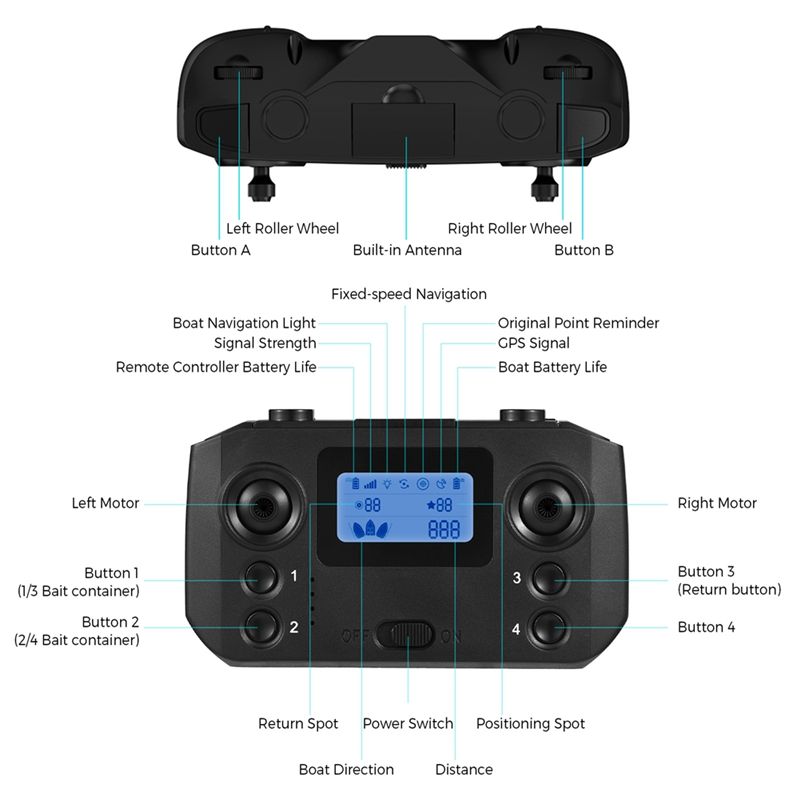 ABKQ-釣り餌ボートリモコン LCD スクリーンディスプレ - Fishing Boat Gps のレビューと価格