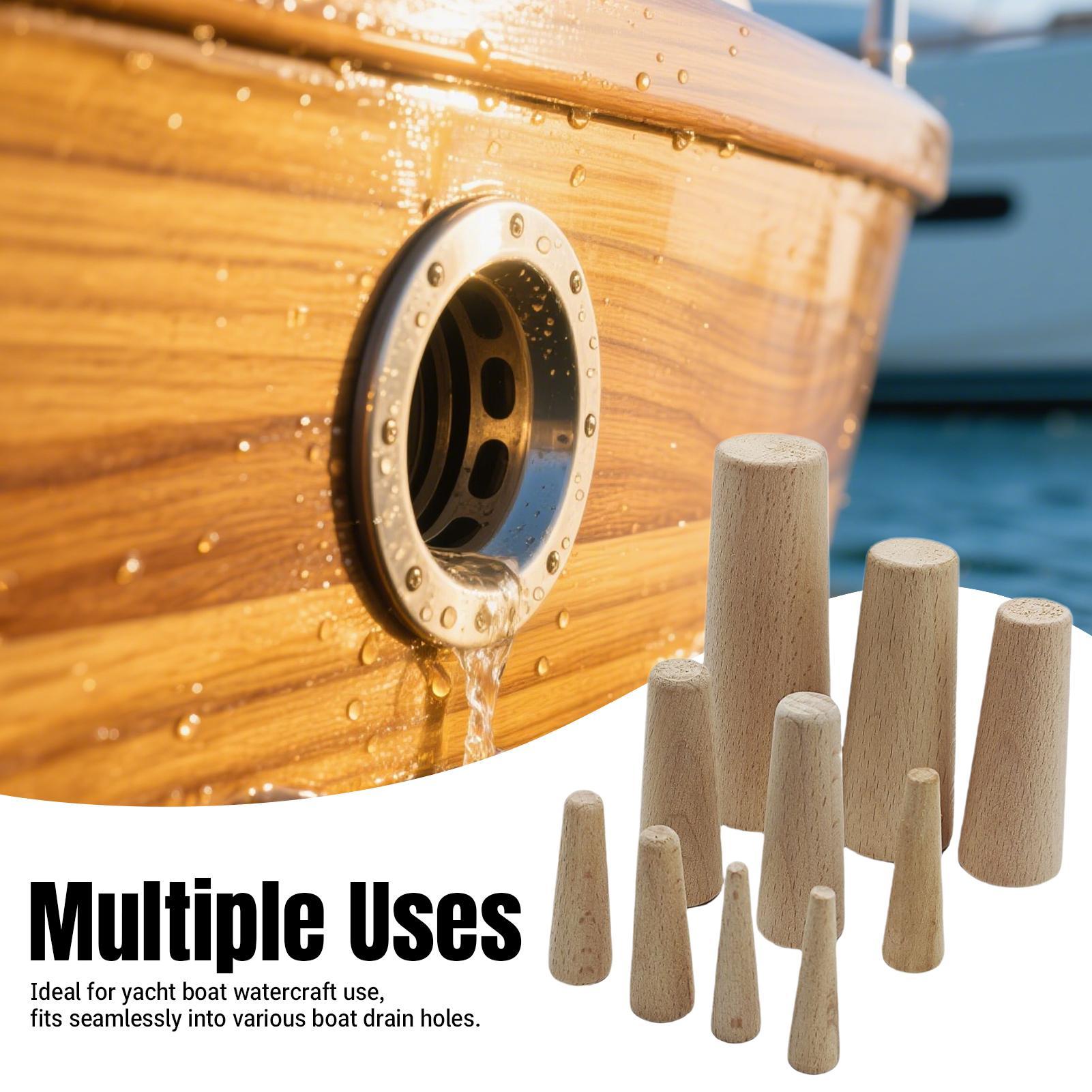 ボート用ドレンプラグ 木製ポータブルコーンストッパー 10個 - Fishing Boat Bilge Pump のレビューと価格