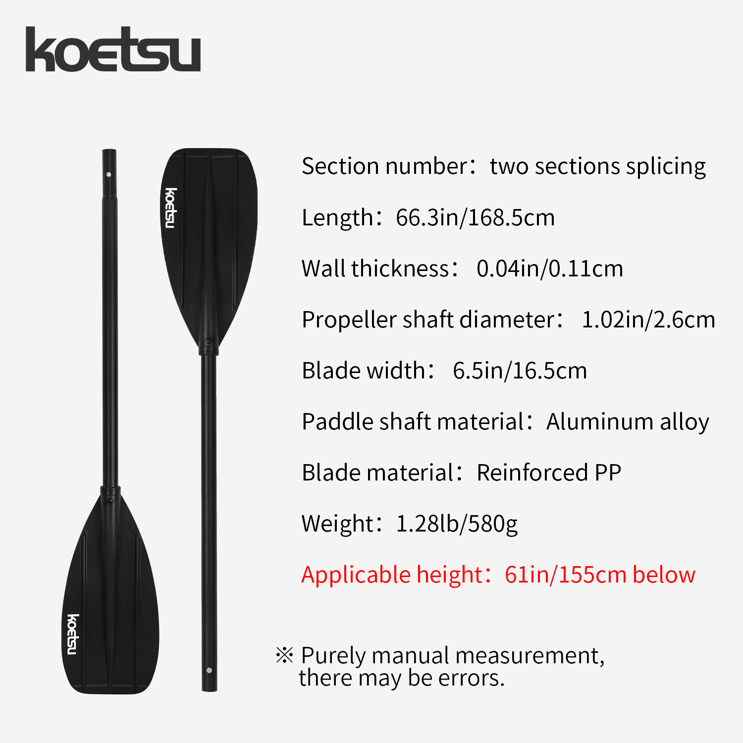 KOETSU アルミニウム合金双頭カヤックパドル - カヌー - Fishing Boat Paddle のレビューと価格