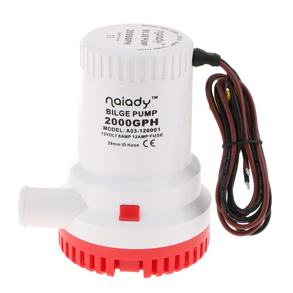 水中ビルジポンプ 12V 2000GPH 軽量プラスチック製 - Fishing Boat Bilge Pump のレビューと価格