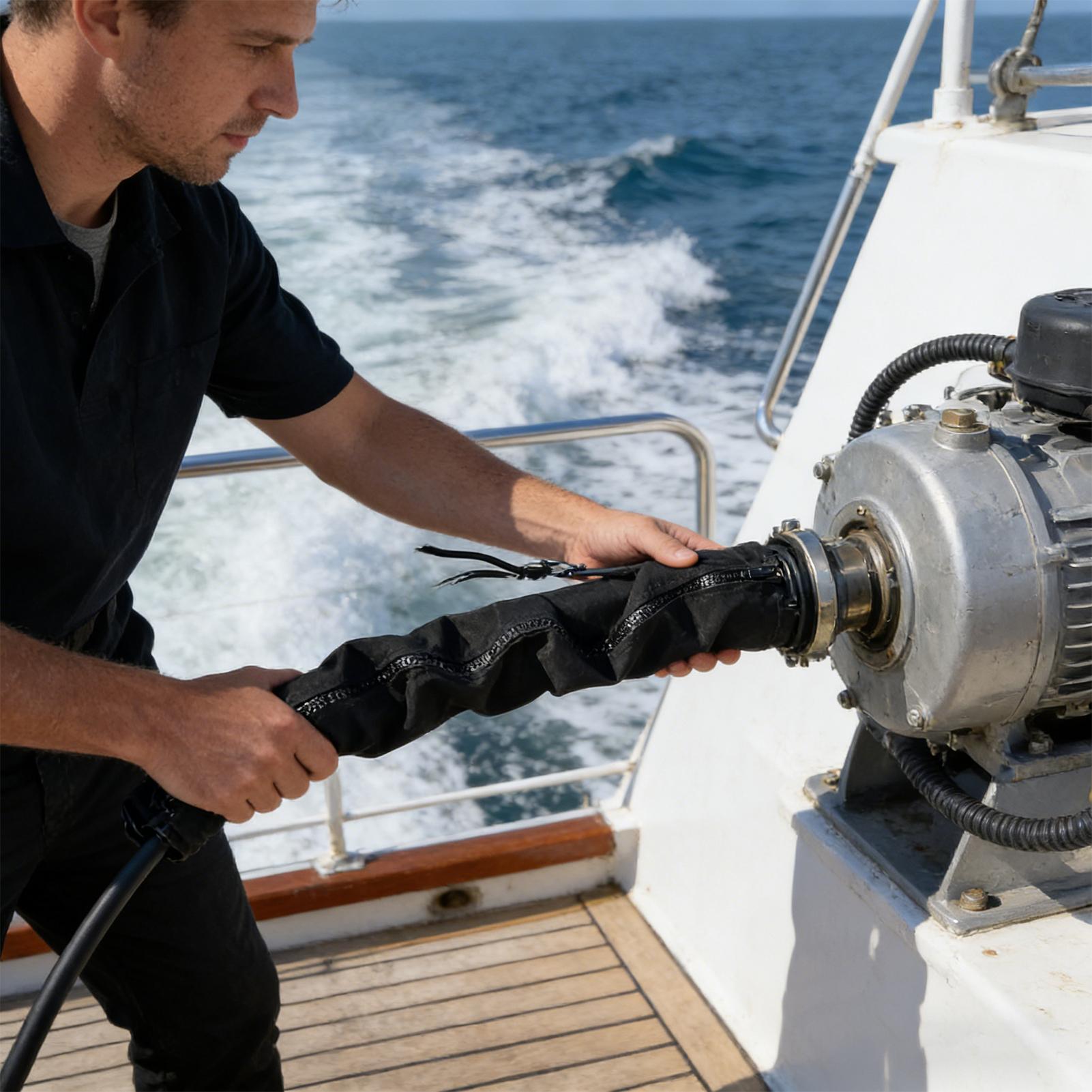 船外機用リギングスリーブ 48インチ ジッパー付きワイヤーラ - Fishing Boat Trolling Motor のレビューと価格