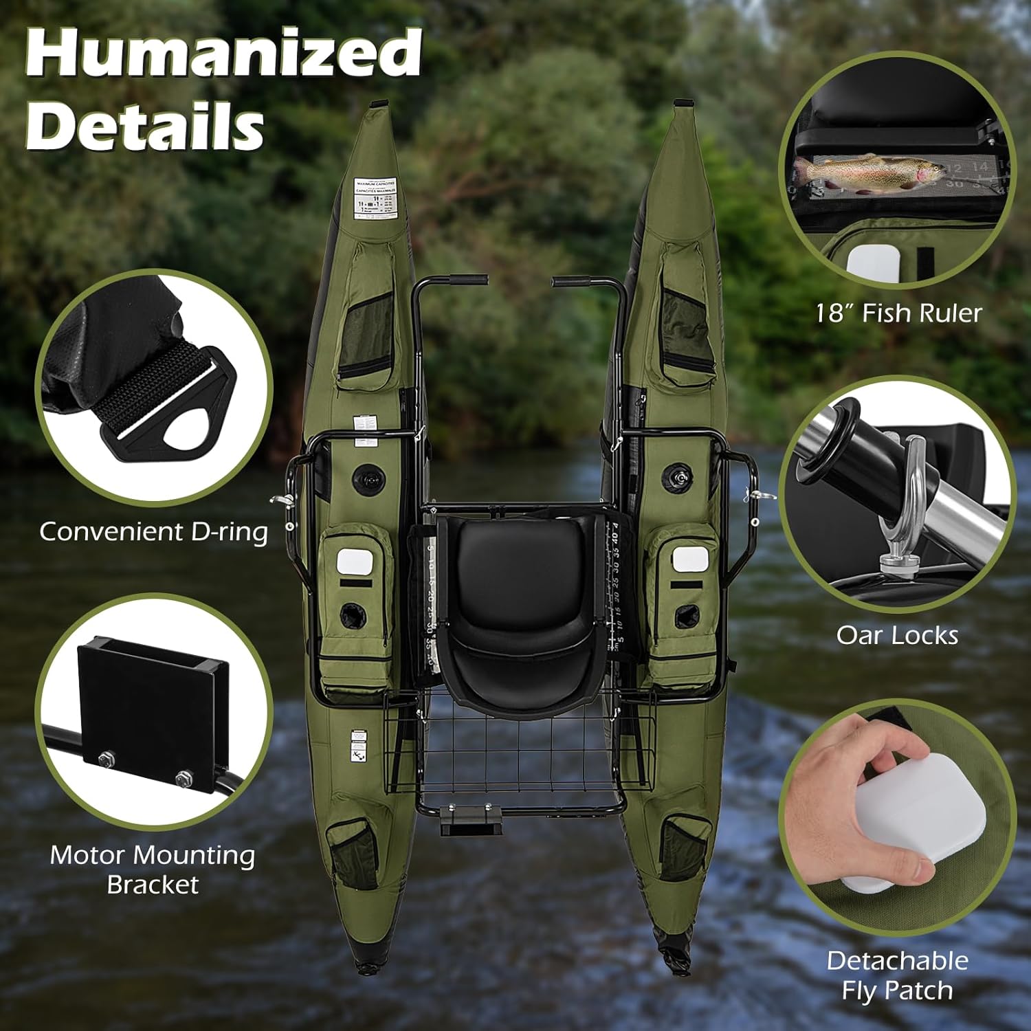 大人用インフレータブルベリーボート、折りたたみ式パッド入りシ - Fishing Boat Paddle のレビューと価格