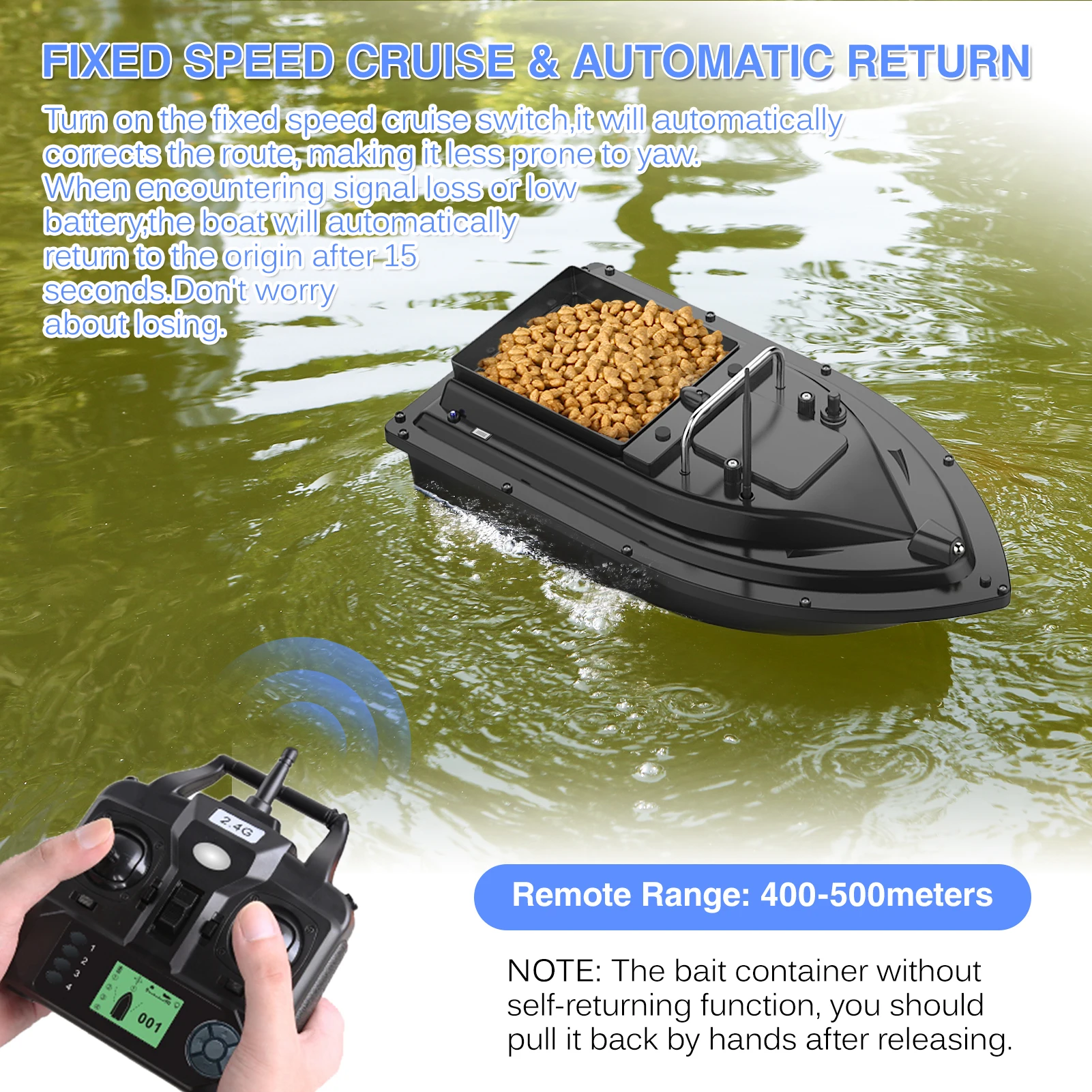 D16E GPS 12000mAh釣り餌ボート 大型餌容器付 - Fishing Boat Gps のレビューと価格