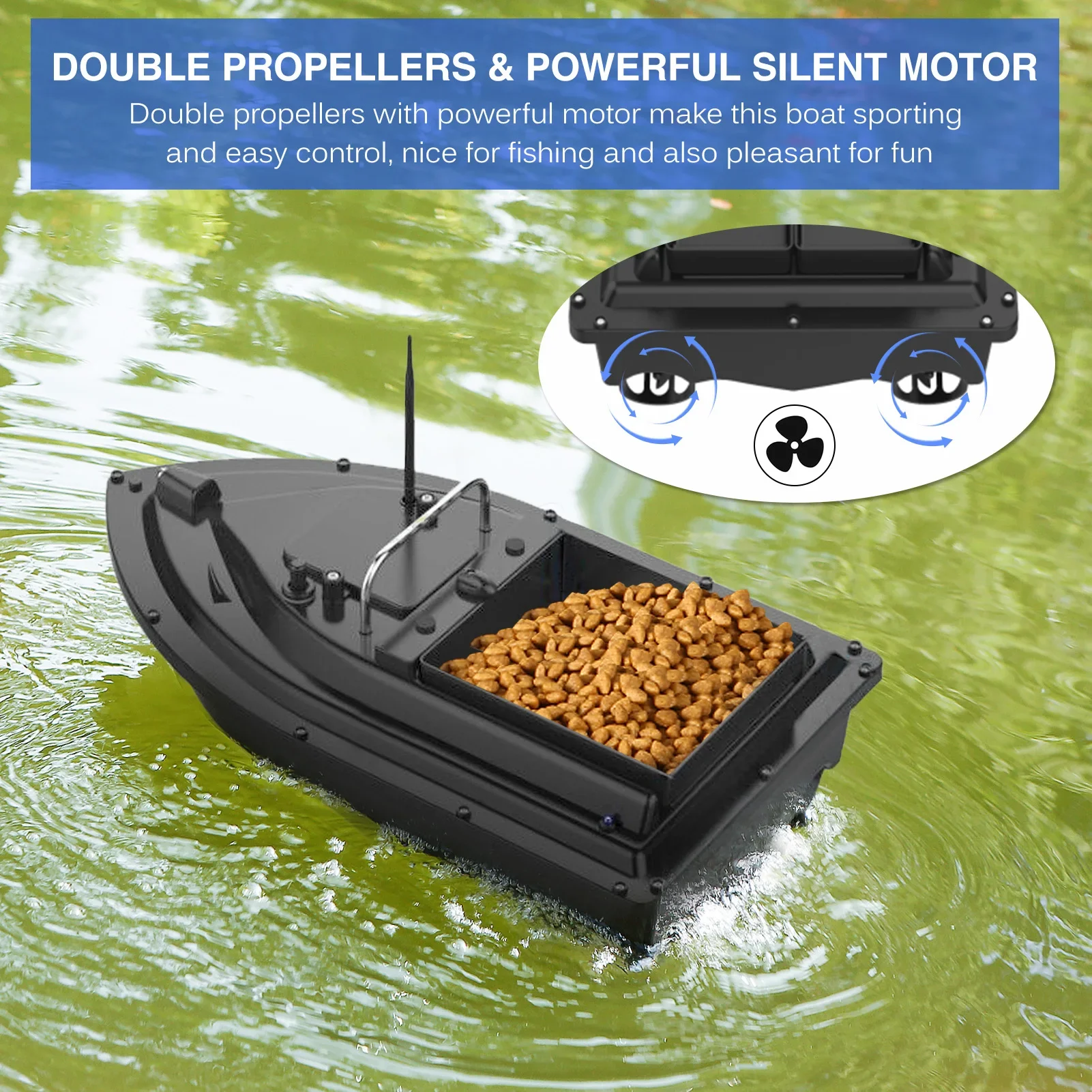 D16E GPS 12000mAh釣り餌ボート 大型餌容器付 - Fishing Boat Gps のレビューと価格