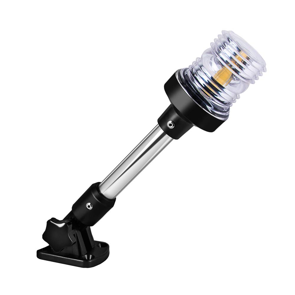 360度ホワイトLED折りたたみ式船尾灯アンカーライト、ポン - Fishing Boat Navigation Light のレビューと価格