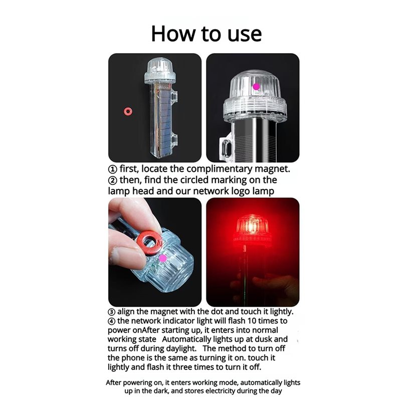 太陽光発電 LED 海洋信号灯防水航行警告ランプボートマーカ - Fishing Boat Navigation Light のレビューと価格