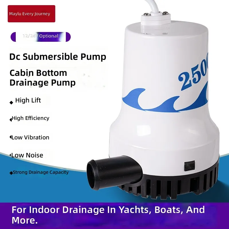 マリンビルジポンプ 12V 24V DC 水中ポンプ 高流量 - Fishing Boat Bilge Pump のレビューと価格